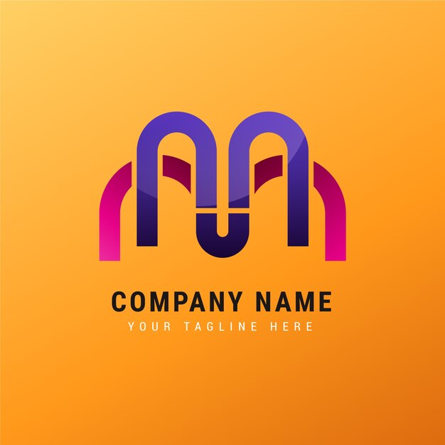 Plantilla de logotipo mm degradado