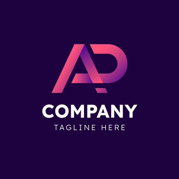 Plantilla de logotipo de monograma ap degradado