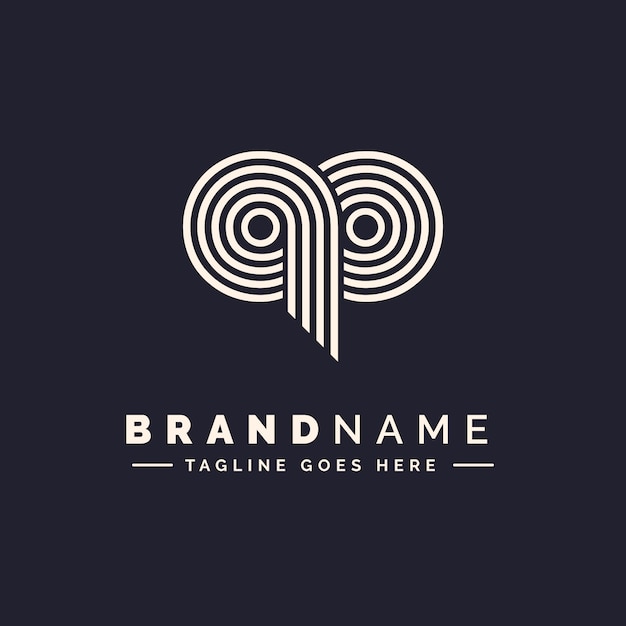 Plantilla de logotipo de monograma AP