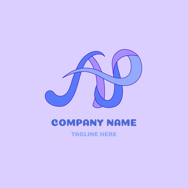 Plantilla de logotipo de monograma AP