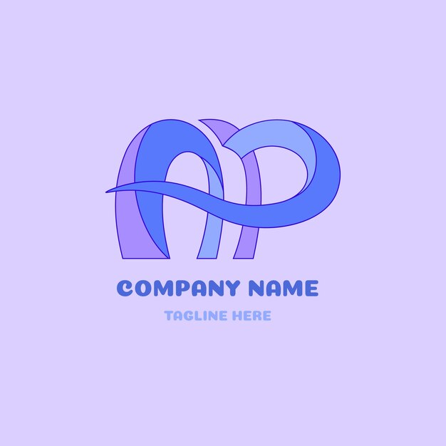 Plantilla de logotipo de monograma AP