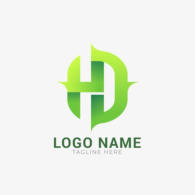 Vector gratuito plantilla de logotipo de monograma hd degradado