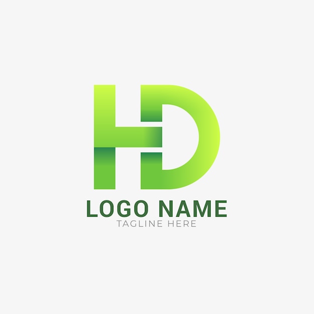 Vector gratuito plantilla de logotipo de monograma hd degradado