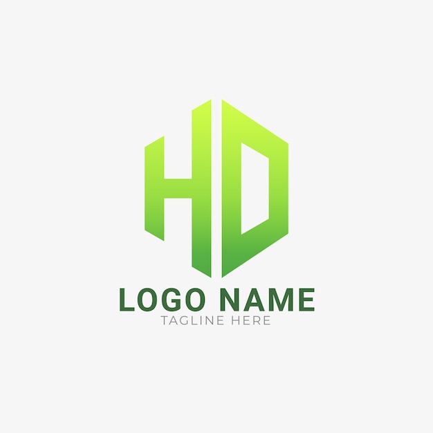 Plantilla de logotipo de monograma hd degradado