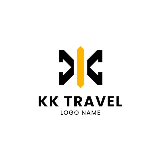 Plantilla del logotipo del monograma kk de diseño plano