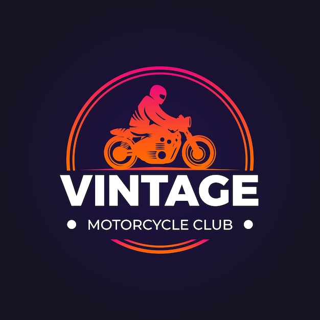 Vector gratuito plantilla de logotipo de motociclista degradado