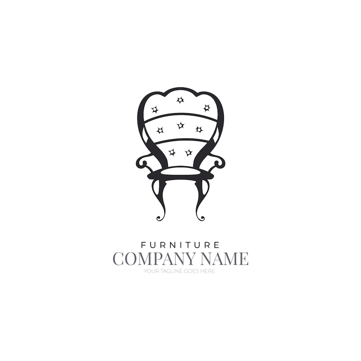 Vector gratuito plantilla de logotipo de muebles retro