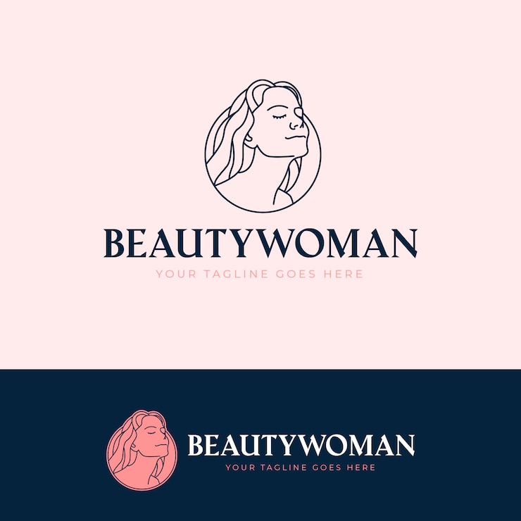 Vector gratuito plantilla de logotipo de mujer plana lineal