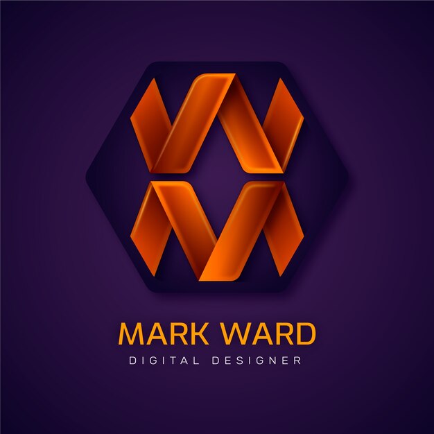 Plantilla de logotipo mw degradado