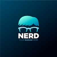 Vector gratuito plantilla de logotipo de nerd de color degradado