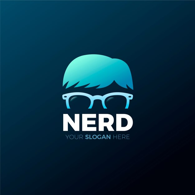 Plantilla de logotipo de nerd de color degradado