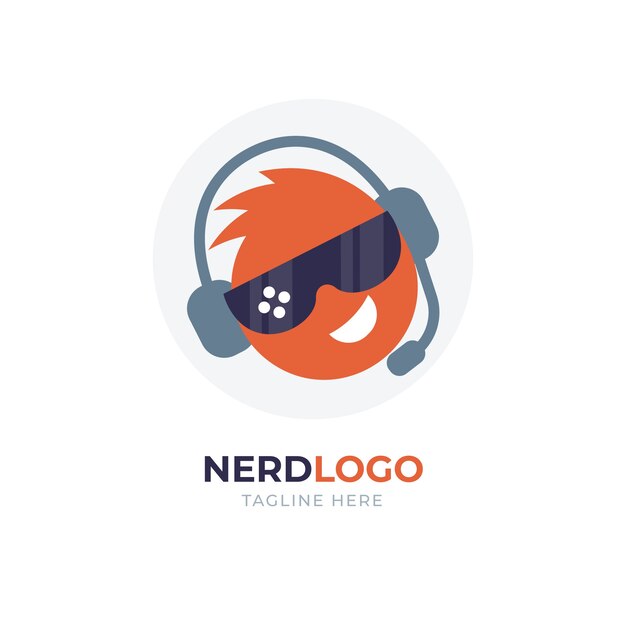 Plantilla de logotipo de nerd creativo