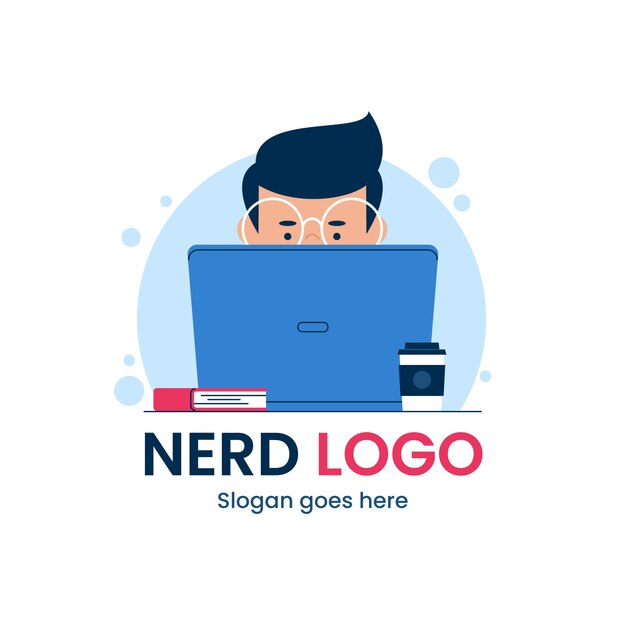Plantilla de logotipo de nerd creativo