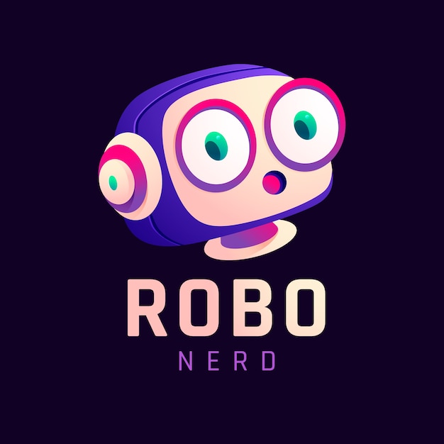 Vector gratuito plantilla de logotipo de nerd profesional