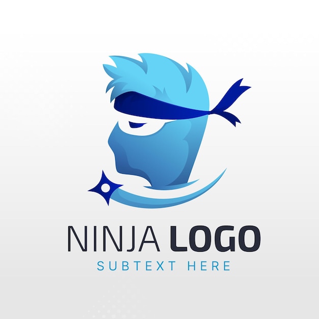 Vector gratuito plantilla de logotipo de ninja degradado