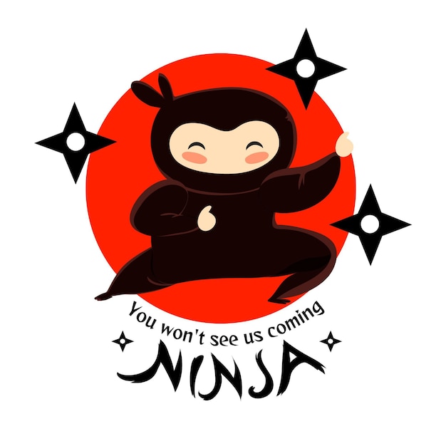 Vector gratuito plantilla de logotipo ninja detallada