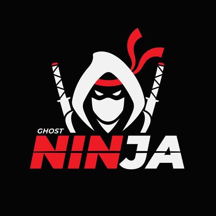 Vector gratuito plantilla de logotipo ninja en diseño plano