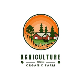 Plantilla de logotipo o símbolo de signo abstracto de granja de agricultura