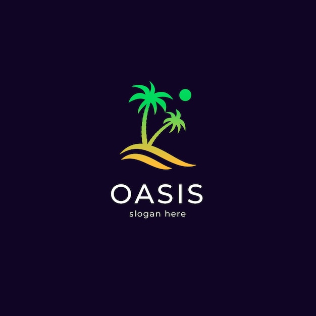 Plantilla de logotipo de oasis degradado