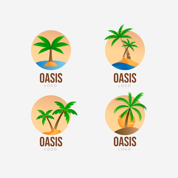 Vector gratuito plantilla de logotipo de oasis degradado