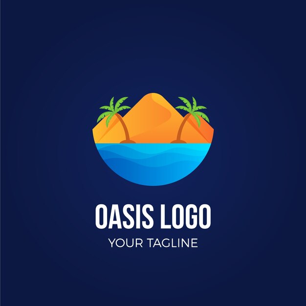 Plantilla de logotipo de oasis degradado