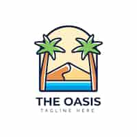 Vector gratuito plantilla de logotipo de oasis