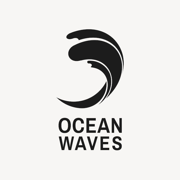 Plantilla de logotipo de océano moderno, ilustración de agua simple para vector de negocio