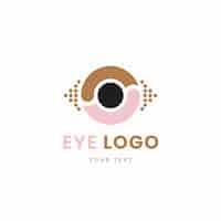 Vector gratuito plantilla de logotipo de ojo de diseño plano