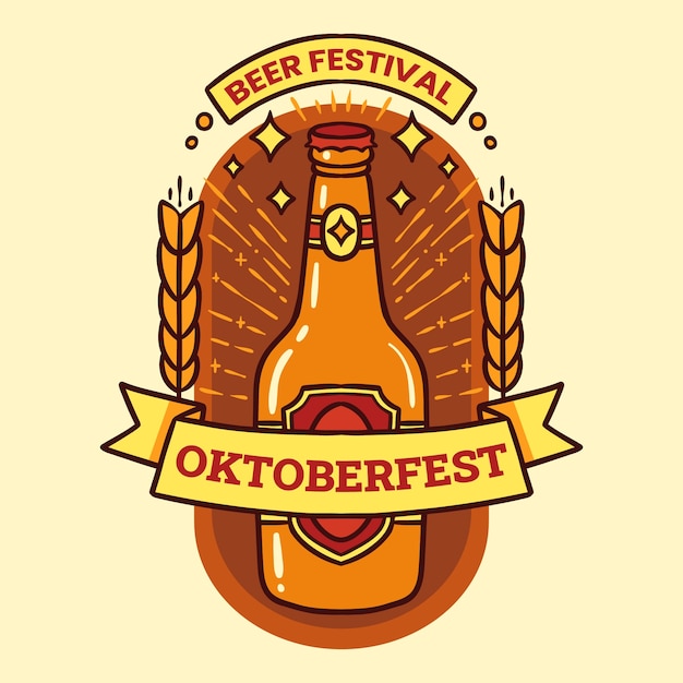 Plantilla de logotipo de oktoberfest dibujado a mano