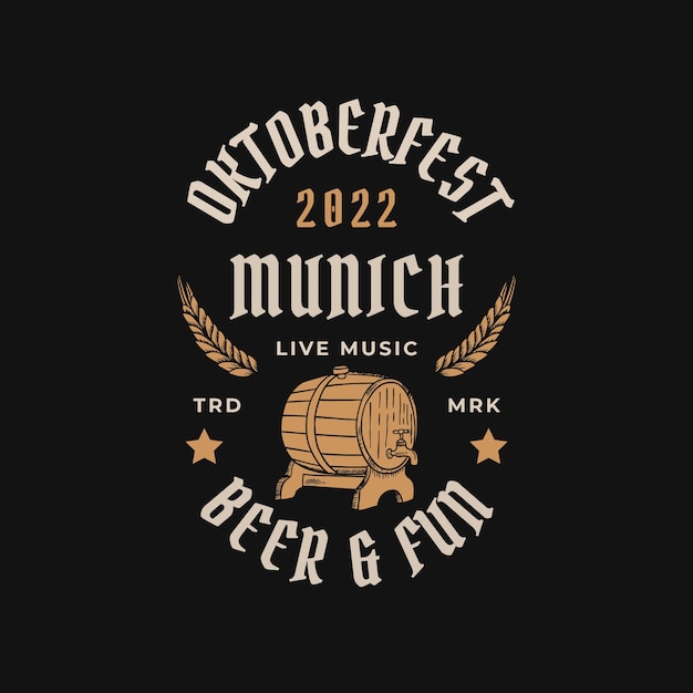 Plantilla de logotipo de oktoberfest dibujado a mano