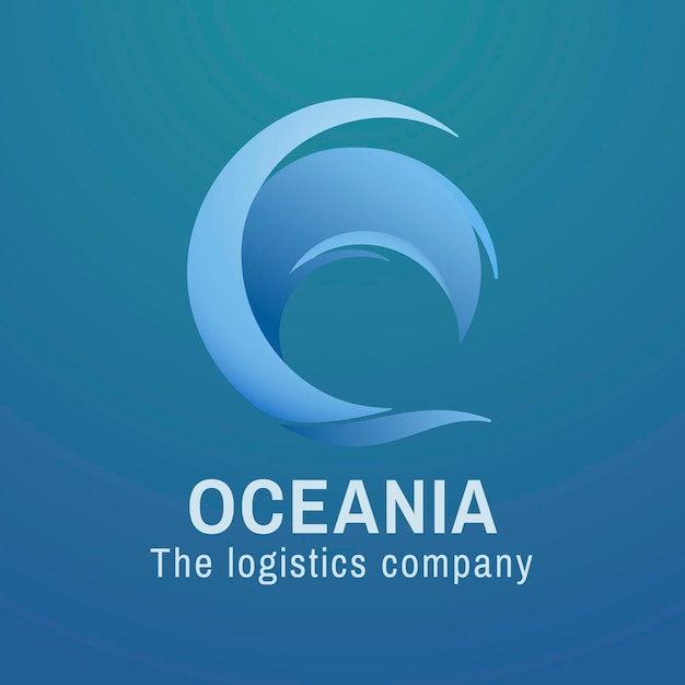 Vector gratuito plantilla de logotipo de ola oceánica, negocio del agua, vector gráfico animado