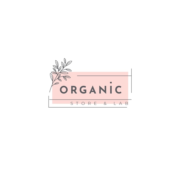 Plantilla de logotipo orgánico con hojas
