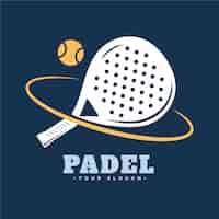 Vector gratuito plantilla de logotipo de pádel dibujado a mano