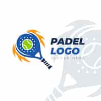 Vector gratuito plantilla de logotipo de pádel estilo plano