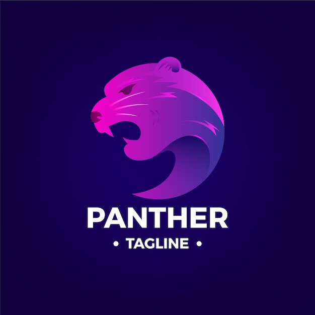 Plantilla de logotipo de pantera de color degradado