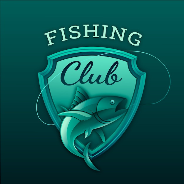 Vector gratuito plantilla de logotipo de pesca degradado