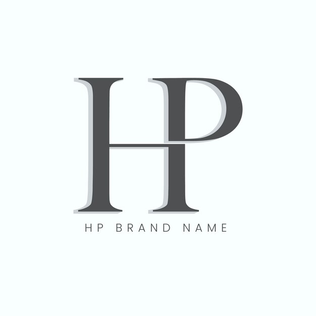 Plantilla de logotipo de ph o hp de diseño plano