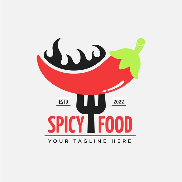 Plantilla de logotipo picante dibujado a mano
