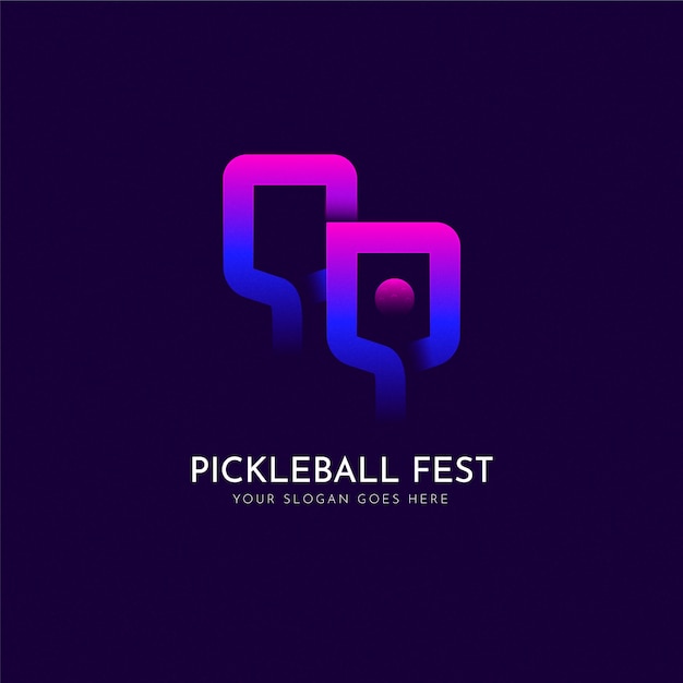 Plantilla de logotipo de pickleball degradado