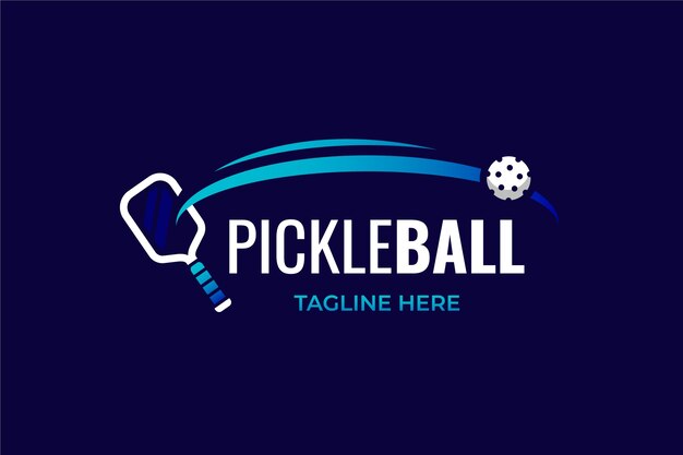 Plantilla de logotipo de pickleball degradado