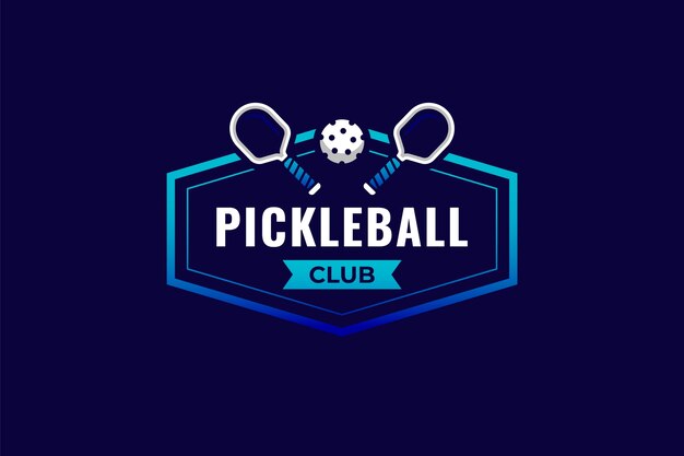 Plantilla de logotipo de pickleball degradado