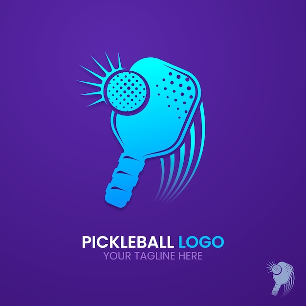 Vector gratuito plantilla de logotipo de pickleball degradado