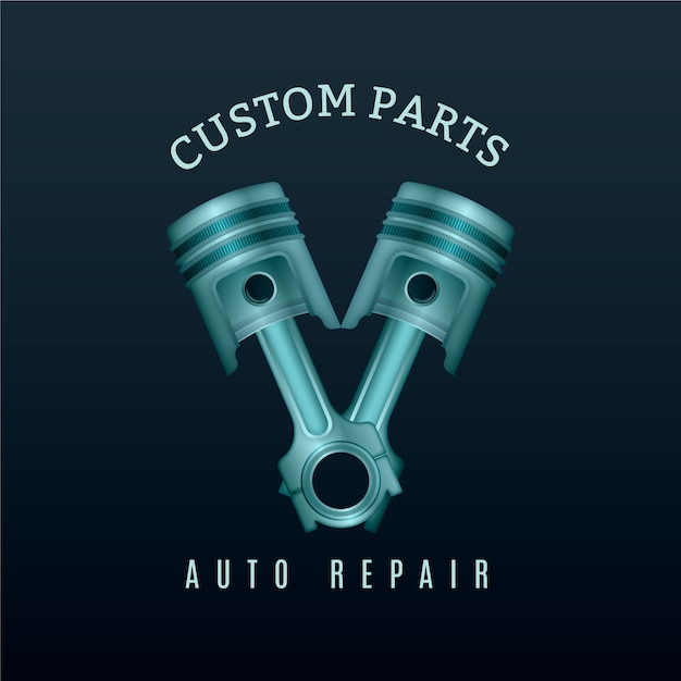 Plantilla de logotipo de piezas de automóvil degradado