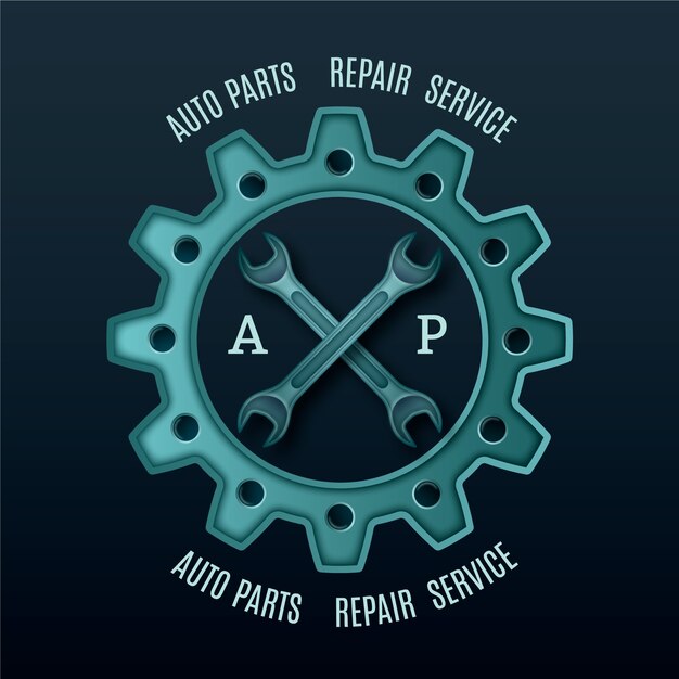 Plantilla de logotipo de piezas de automóvil degradado