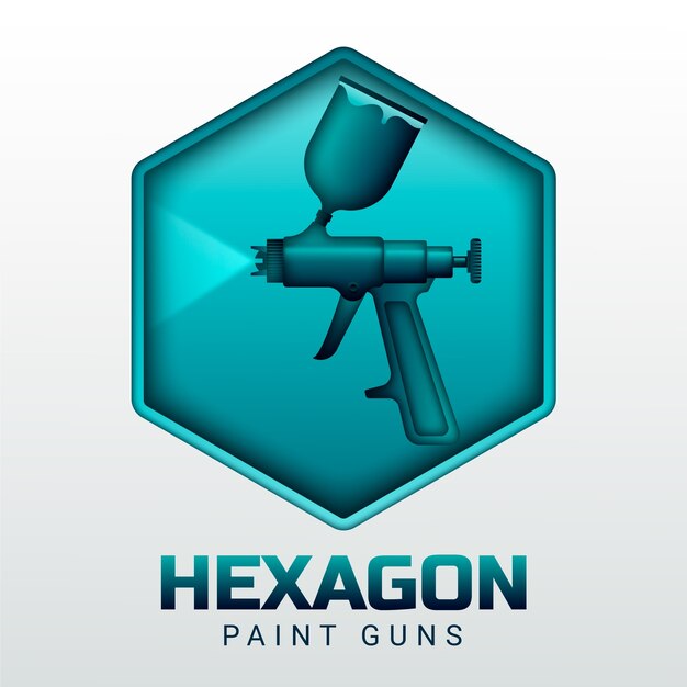 Plantilla de logotipo de pistola de pintura degradada