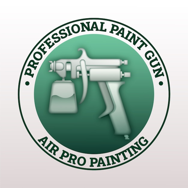 Vector gratuito plantilla de logotipo de pistola de pintura degradada