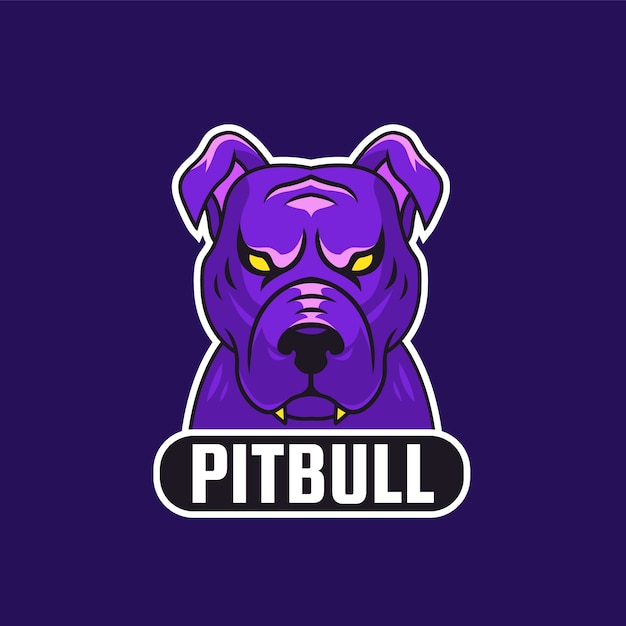 Vector gratuito plantilla de logotipo de pitbull dibujado a mano