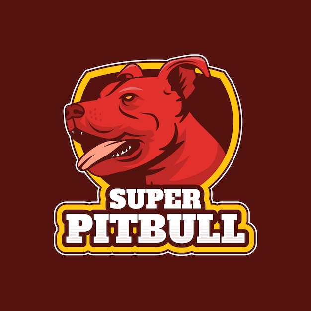 Vector gratuito plantilla de logotipo de pitbull dibujado a mano