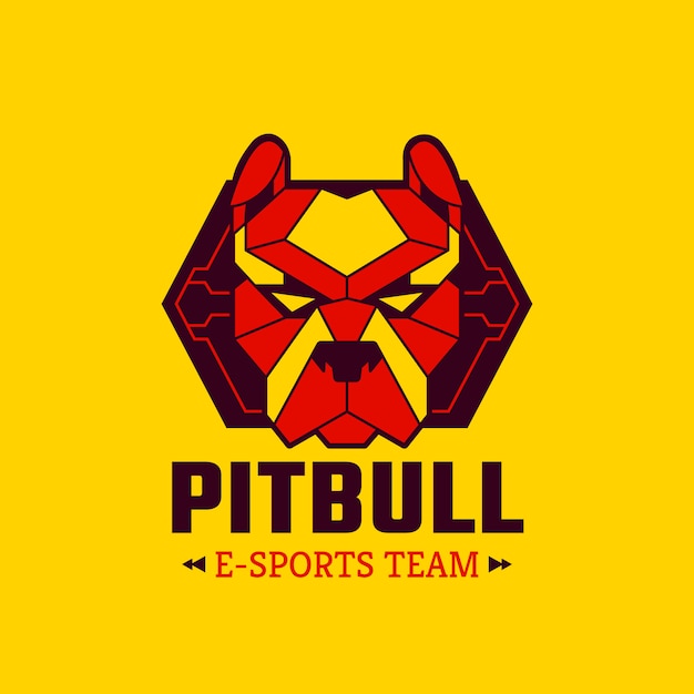 Plantilla de logotipo de pitbull esport dibujado a mano