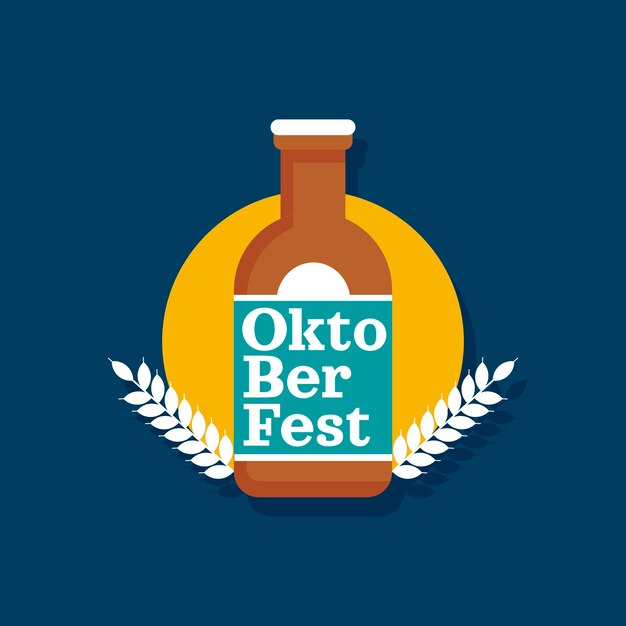 Plantilla de logotipo plano para la celebración del oktoberfest